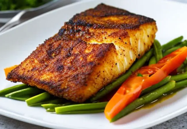 pan fried cod with garlic and paprika